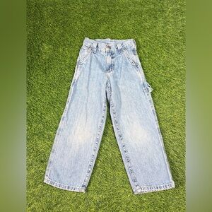 Vintage Lee Riveted Carpenter Jeans Kids 5 Slim Light Wash Denim Youth